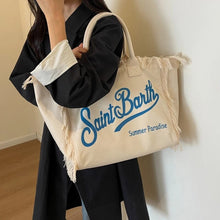 Load image into Gallery viewer, St Barth’s Fringe Bag || Cream
