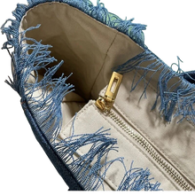 Load image into Gallery viewer, St Barth’s Fringe Bag || Denim