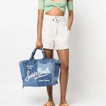 Load image into Gallery viewer, St Barth’s Fringe Bag || Denim