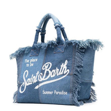 Load image into Gallery viewer, St Barth’s Fringe Bag || Denim