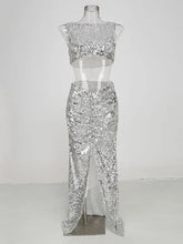 Load image into Gallery viewer, shopluxhouse sequin skirt set