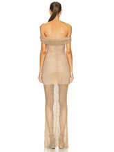 Load image into Gallery viewer, rhinestone mesh maxi dress house of cb