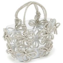 Load image into Gallery viewer, clear purse with crystal flowers