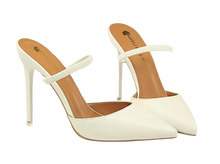 Load image into Gallery viewer, white pointed toe heels