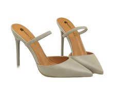 Load image into Gallery viewer, grey pointed toe heels