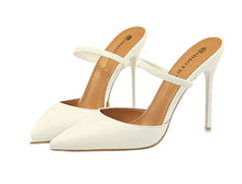 Load image into Gallery viewer, white pointed toe heels