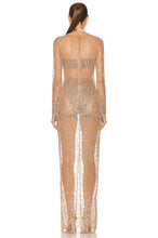 Load image into Gallery viewer, sheer crystal dress beaded maxi dress
