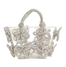 Load image into Gallery viewer, clear purse with crystal flowers
