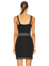 Load image into Gallery viewer, black bandage dress gold hardware
