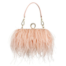 Load image into Gallery viewer, ostrich clutch handbag
